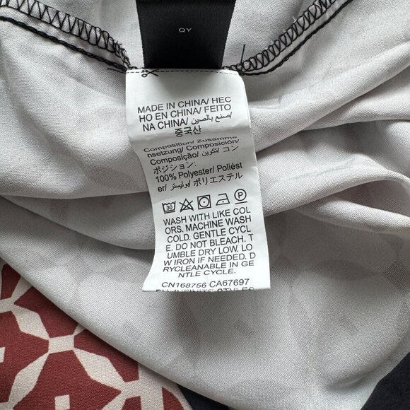 Shein Women Bohemian Short Sleeve Black & Beige Printed Maxi Dress Size L - Picture 4 of 9